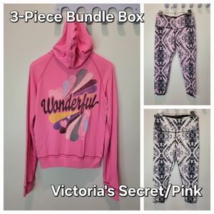 3-Piece Bundle Box Victoria's Secret Sport Pink Yoga Tie Dye Leggings SZ L